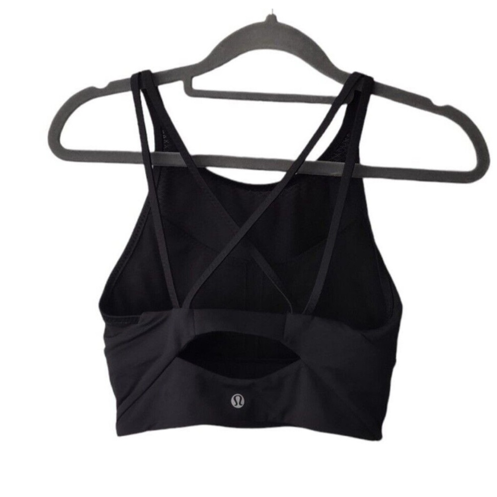 lululemon athletica Black Mesh Yoke Longline Sports Bra